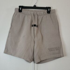 Mens Essentials Fear Of God 6' Sweat Shorts Size Small Taupe Beige Streetwear